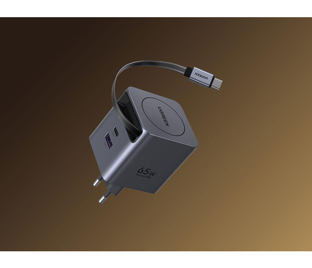 UGREEN Ładowarka sieciowa GaN X615USB-C + USB65W z kablem szara - 1417002 - zdjęcie 7